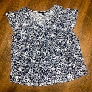 Tommy Hilfiger Navy Blouse Short Sleeve Shirt Sz L